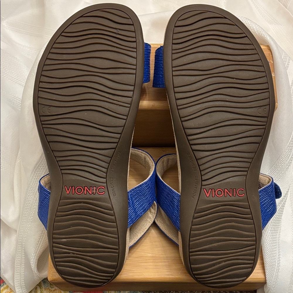 Vionic Farra II WVN/TVN Women's Royal Blue Sandals with Silver Accents - Picture 4 of 5
